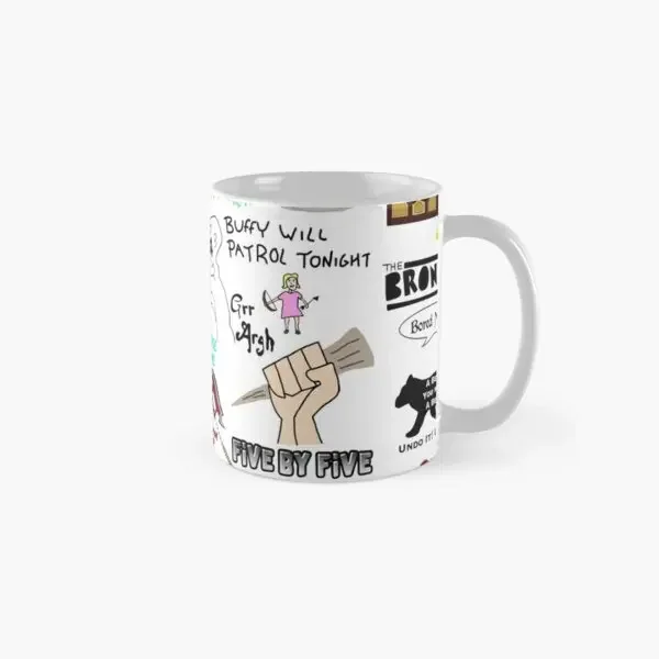 Buffy The Vampire Slayer Collage Classic  Mug Gifts Photo Tea Printed Drinkware Design Simple Cup Handle Round Image Picture