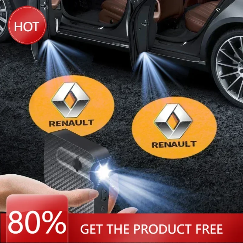 

Колпаки ступиц 1/2 шт. Беспроводной светодиодный дверной лазерный проектор приветствия для Renault Clio Koleos Megane Espace QM6 Kadjar Captur Scenic Lag