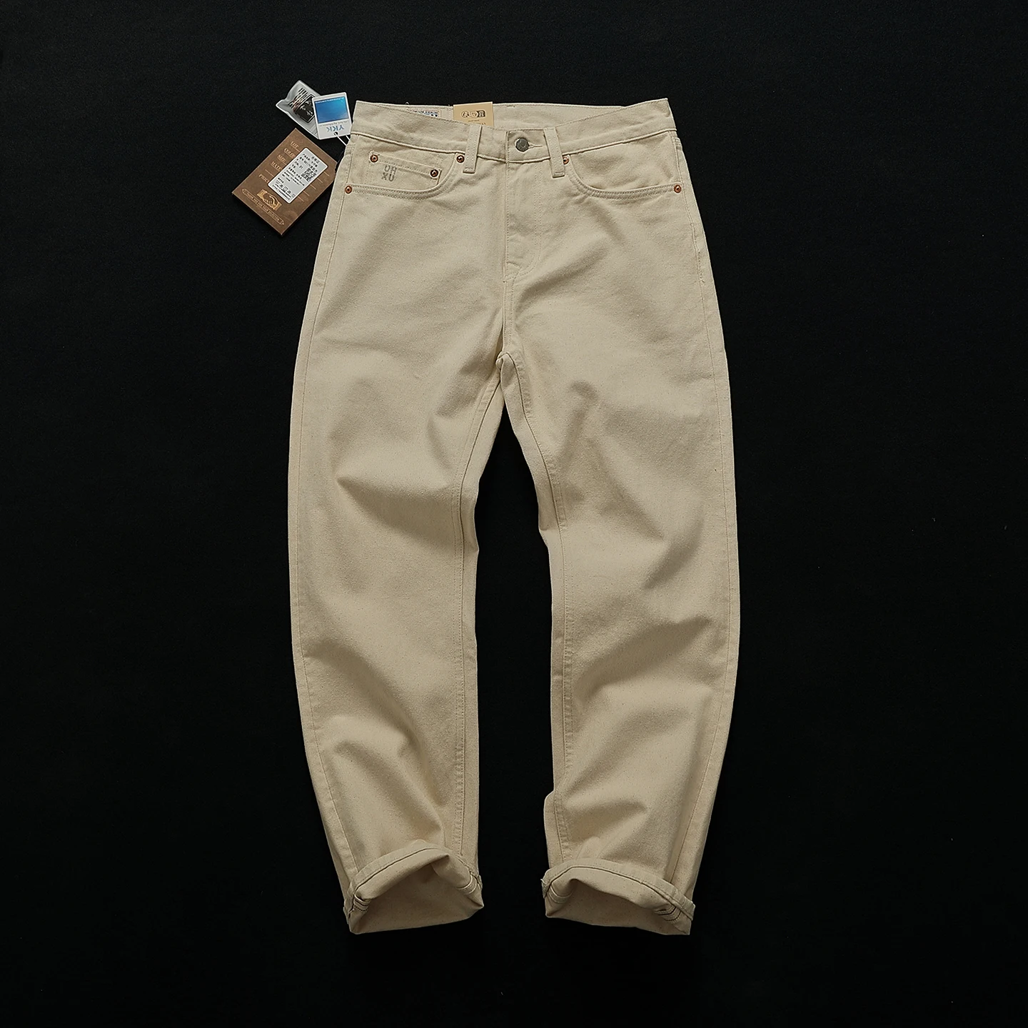 

Осень 2023, новые американские ретро тяжелые брюки из 100% хлопка с несколькими карманами, прямые повседневные брюки, модные свободные брюки-карго