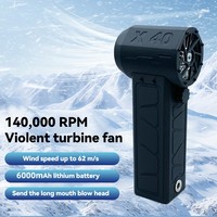 X40 Powerful Turbo Fan Air Blower 140000RPM Turbo Jet Fan Brushless Motor Handheld Duct Fan 62M/S Portable Electric Air Duster ﻿