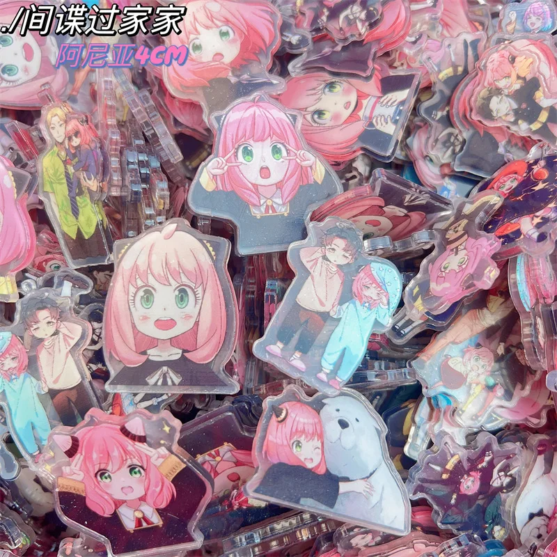 2/4cm Lovely Anime Patch Keychain Hair Tie Refrigerator Sticker Phone Case Cartoon DIY Acrylic Sheets Gift