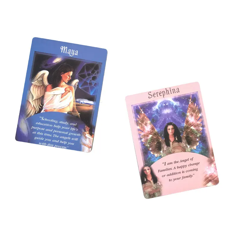 Hot sales From Your Angels Oracle Tarot Fate Divination Prophecy Card Family Party Game Tarot 44 Card Deck PDF Guide