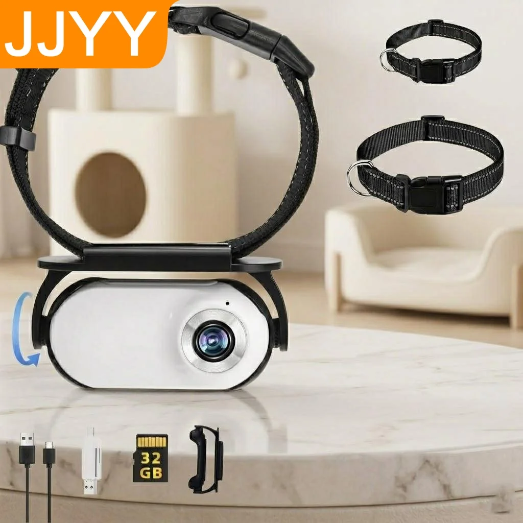 

Беспроводная HD-камера 1080P для домашних животных: ошейник для собак и кошек, видеорегистратор для использования в помещении и на улице, просмотр видео в реальном времени