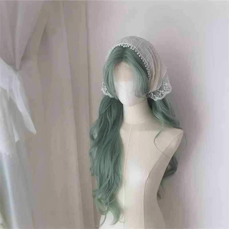 

zz04zz12Летний комплект с имитацией дыхания эльфа, свежие длинные вьющиеся волосы, комплект на всю голову, женский мятно-зеленый парик