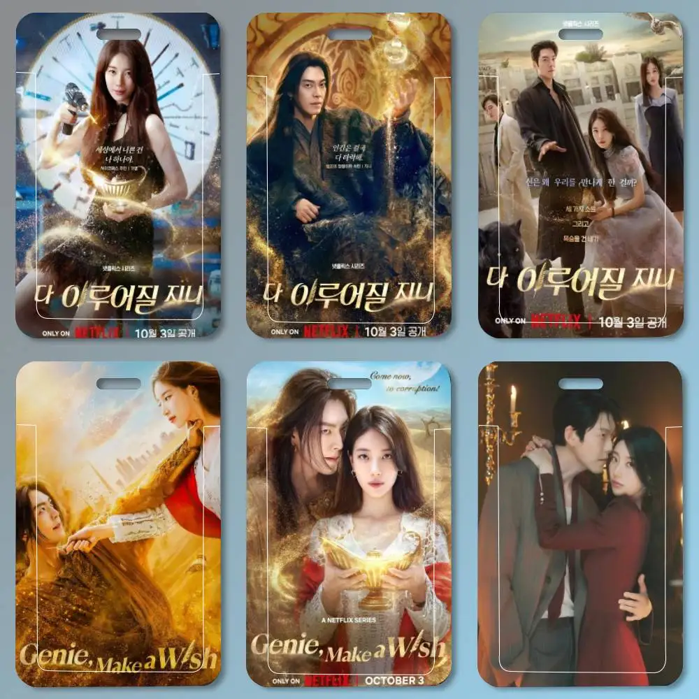 Porte-cartes d'identité et de permis de travail, étuis pour cartes de bus, avec l'inspiration du drama coréen Genie Make A Wish, pour femmes, hommes, étudiants et enfants