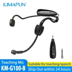 KIMAFUN 2.4G Wireless Headset Microphone System with Transmitter and Receiver Design for Stage Performance,Band Live,Busker,Sing