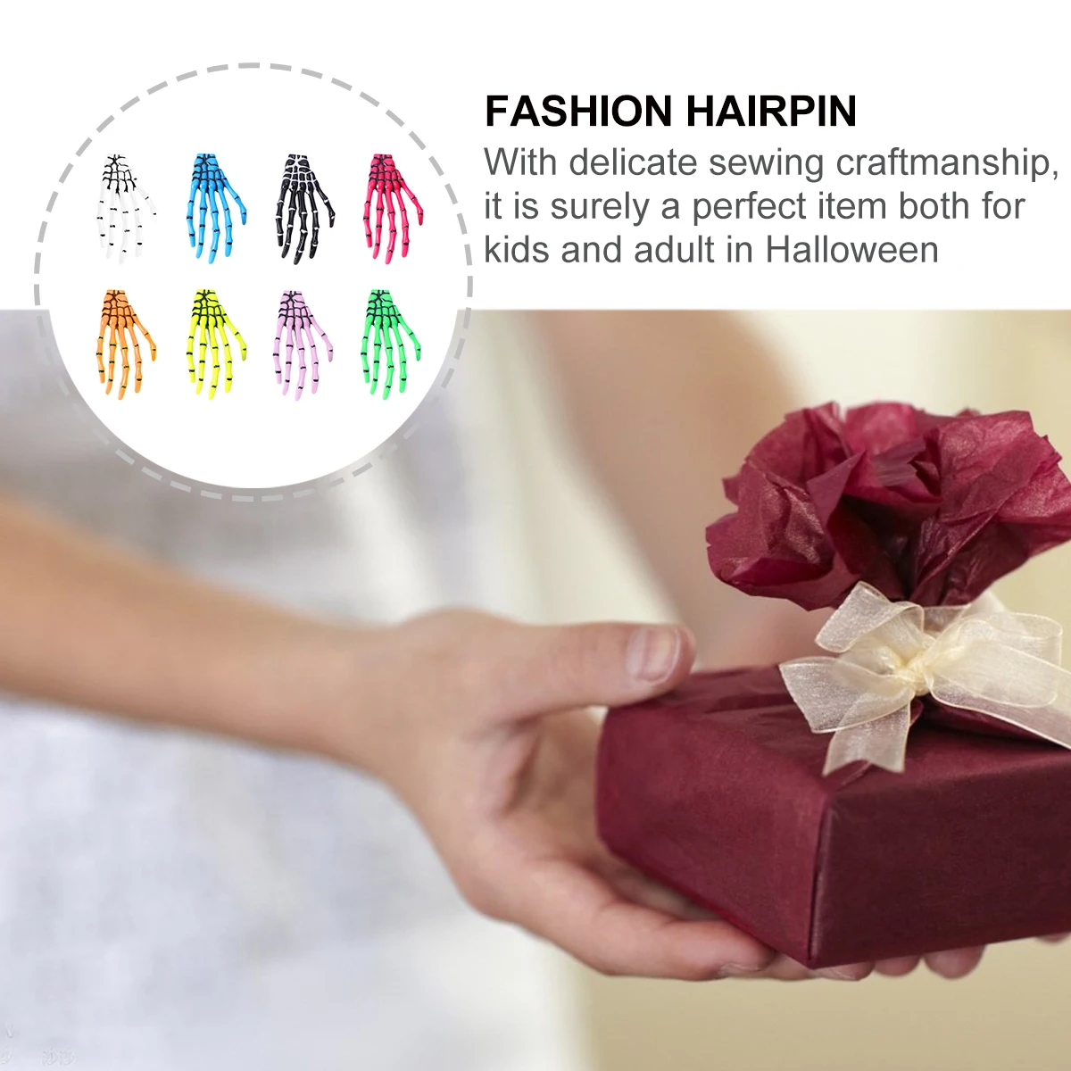 

8pcs Creative Hand Hair Clips Halloween Plastic Decorative Barrettes For Women Kids Fashion Hair Accessories Costume