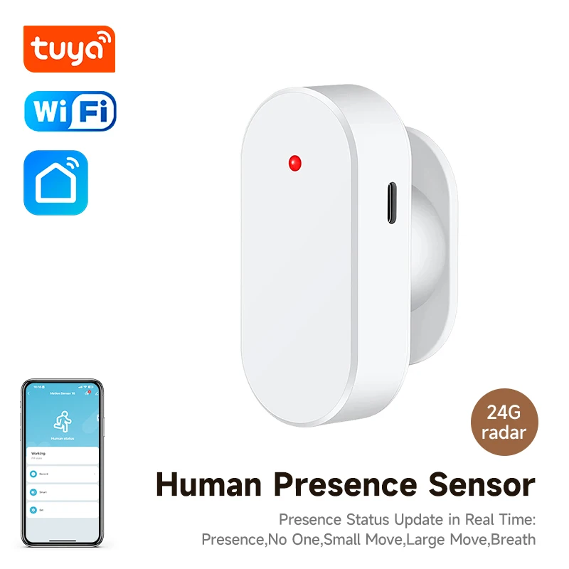 iHseno Tuya Wifi Human Presence Detector High Precision Radar Motion Sensor Static Person Sensor Compatible with Smart Life