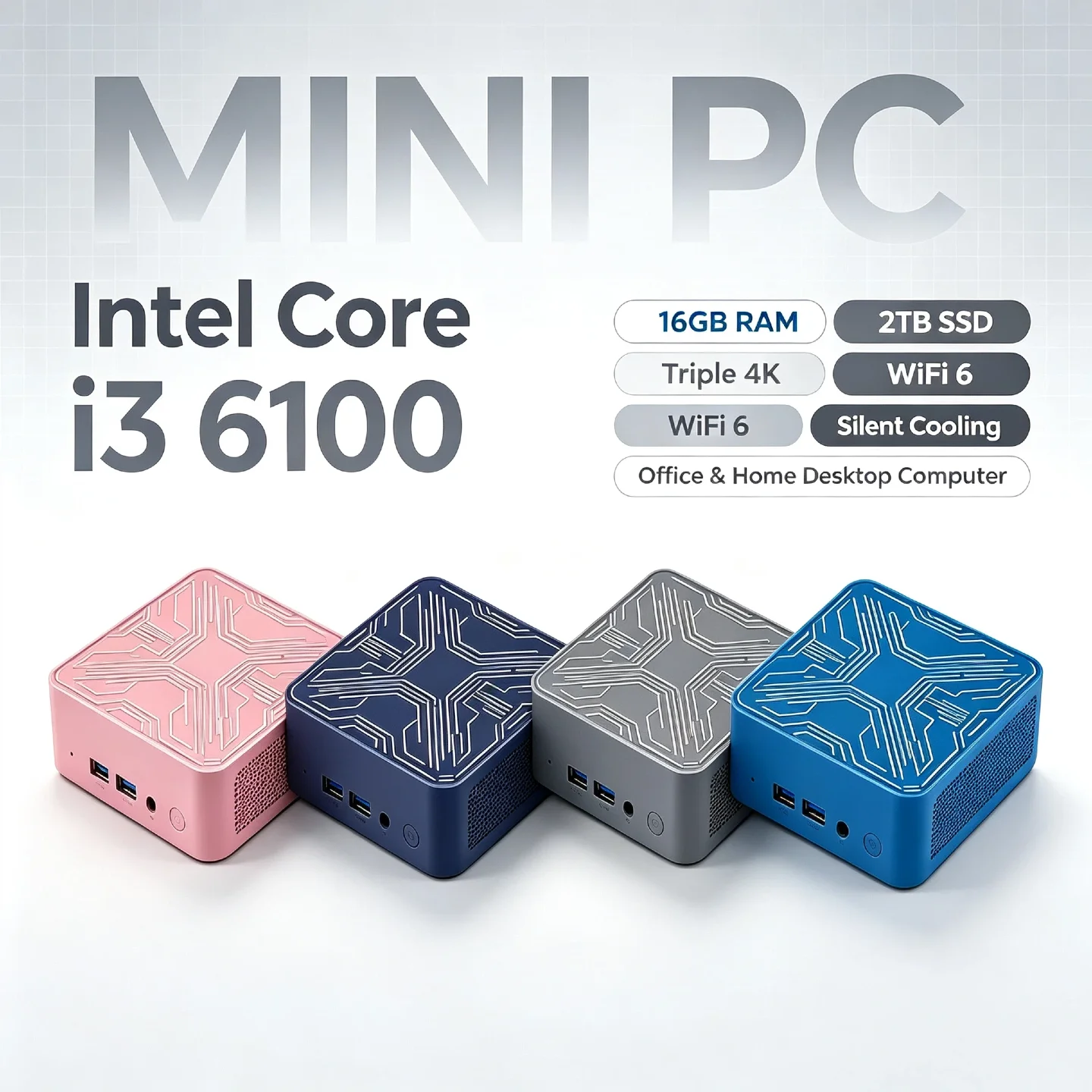 core-i3-6100搭載-intelミニデスクトップ-16gb-ddr4-2tb-nvme-ssd-トリプル4k出力-wifi6-bt52-高性能-オフィス-ホーム-プロマックスユニット