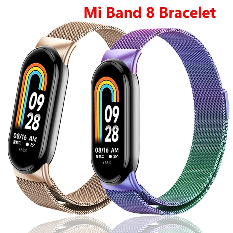 

Strap For xiaomi Mi Band 8 global version bracelet accessories Milanese Loop Replacement belt pulseira correa miband 8 NFC strap