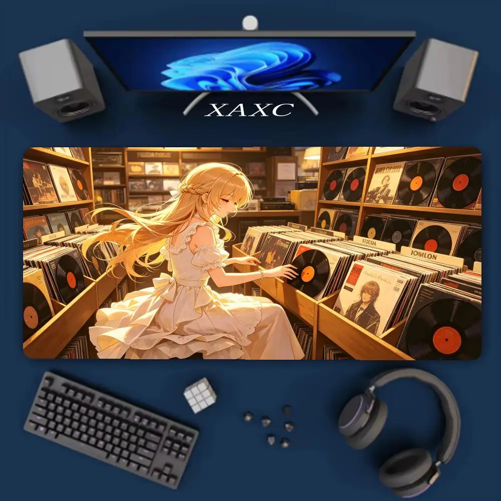 Music-themed anime mousepad, the perfect choice for gamers and anime fans, adding rhythm and art to your desktop XAXC