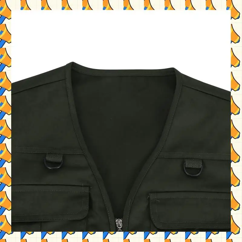 

ABYB 3X Men's Fishing Vest With Multi-Pocket Zip For Photography / Hunting / Travel Outdoor Sport - Green Army, XL