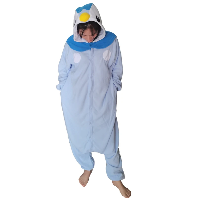 Piplup Onesies Cartoon Kigurumi Halloween Cosplay Costume Pajamas Women One-Piece Suit Christmas Pijamas Full Body Homewear