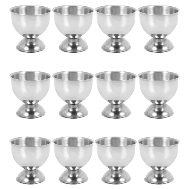 AT21-Egg Cup,Egg Tray Stainless Steel Soft Boiled Egg Cups Holder Stand Dishwasher Safe (12 Packs)
