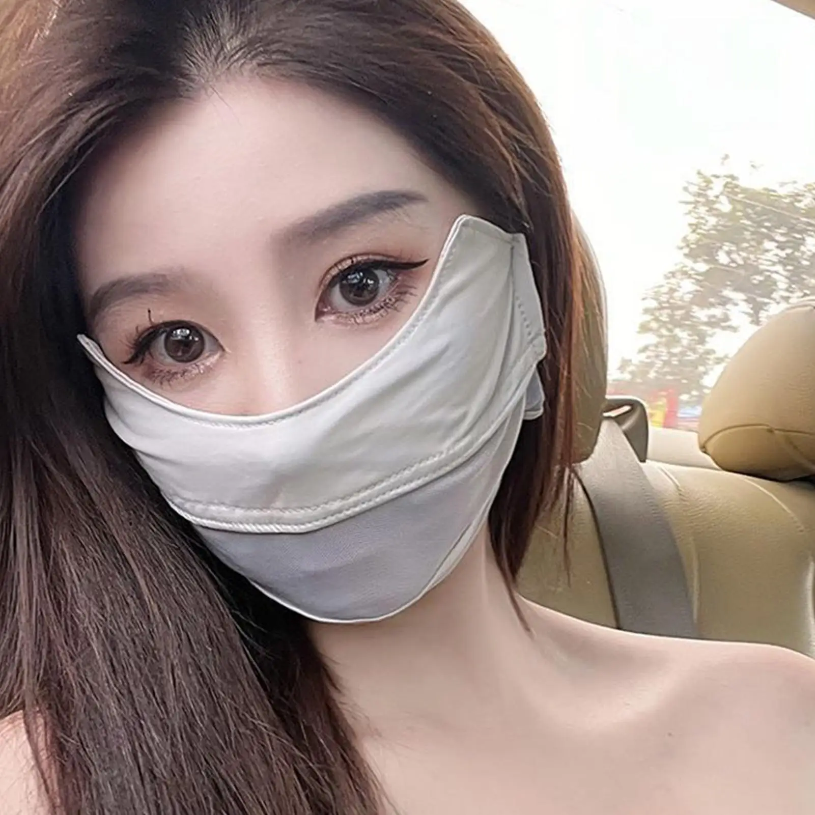 Cooling Face Cover   Sun Protection Adjustable Summer Ice Silk UV Protection Mask Breathable Outdoor Sport Cycling Hiking Women