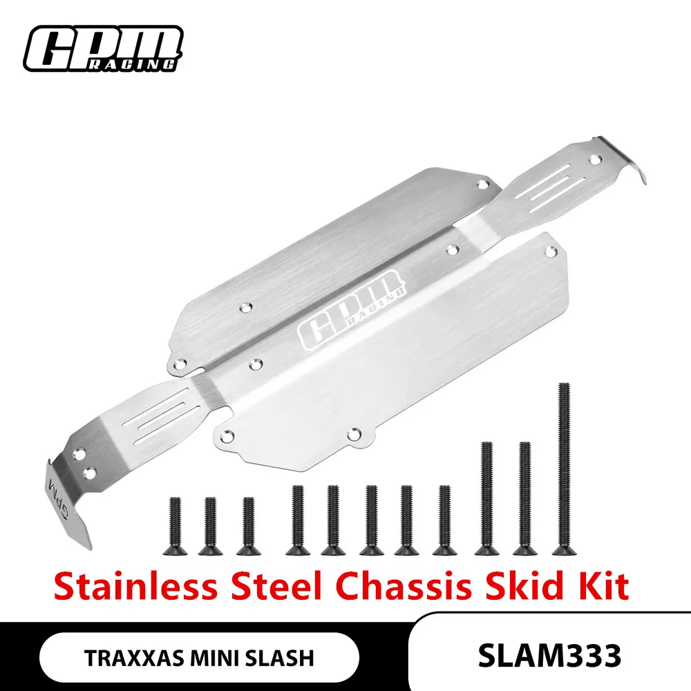 

GPM комплект защиты шасси из нержавеющей стали, броня для TRAXXAS Mini Slash 1/16, детали радиоуправляемого автомобиля