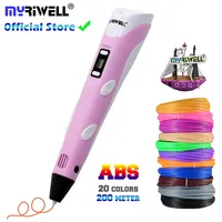 Myriwell 3D Pen DIY 3D Printer Pen Drawing Pens 3d Printing Best for Kids With ABS Filament 1.75mm Christmas Birthday Gift