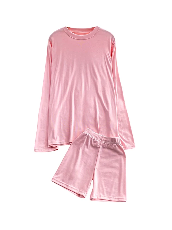 T-shirt casual rotonda Ne Top a vita alta orts Set Faion autunno inverno da donna Set dimagrante per il sollevamento del sedere in due pezzi