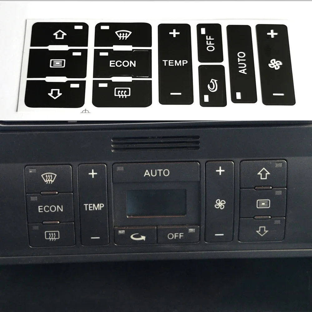 Adesivo para reparo de botão ac de carro, decalques de controle de ar condicionado, acessórios de decoração interior de automóvel para audi a3 8l a2