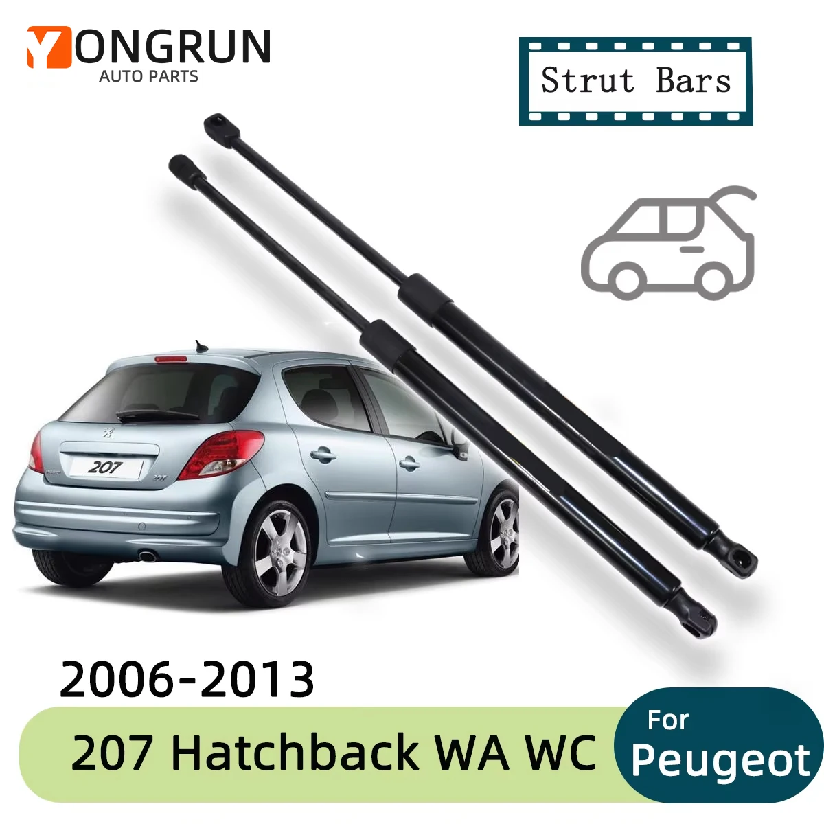 

Опорная планка стоек для Peugeot 207 Hatchback WA WC 2006-2013 OE 96597894, задняя газовая пружина багажника, подъемная стойка, тяга давления