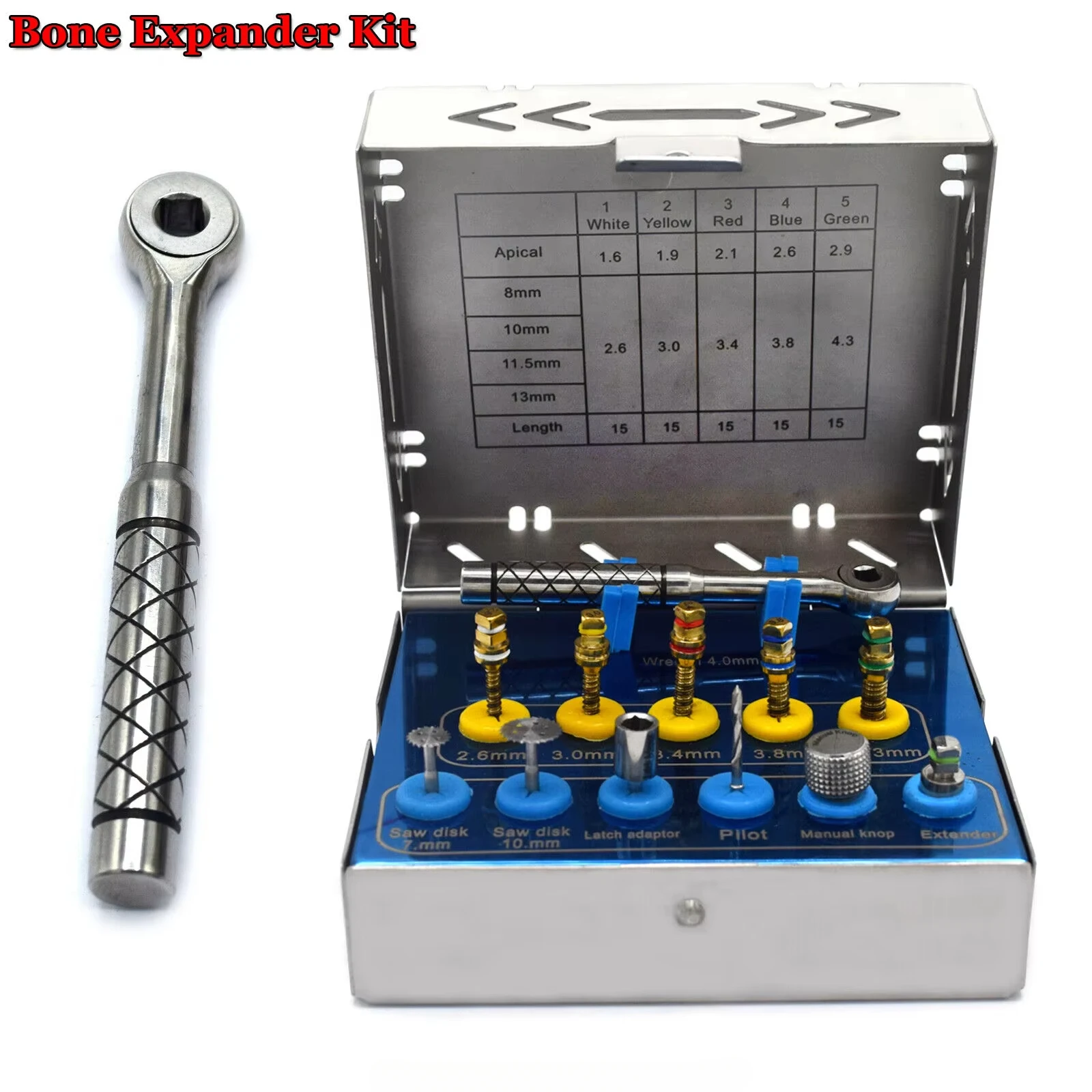 Bone Expander Kit Dent Expansion Preparation Impl Surgery Saw Disk Drills Bone Expansion Kit for Sinus Lift