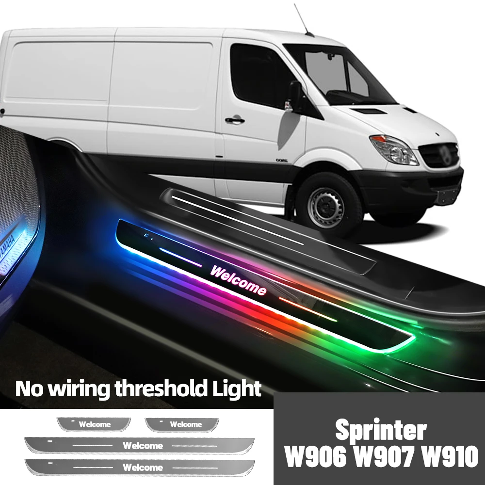 

For Mercedes Benz Sprinter W906 W907 W910 Car Door Sill Light Customized Logo LED Welcome Threshold Pedal Lamp Accessories