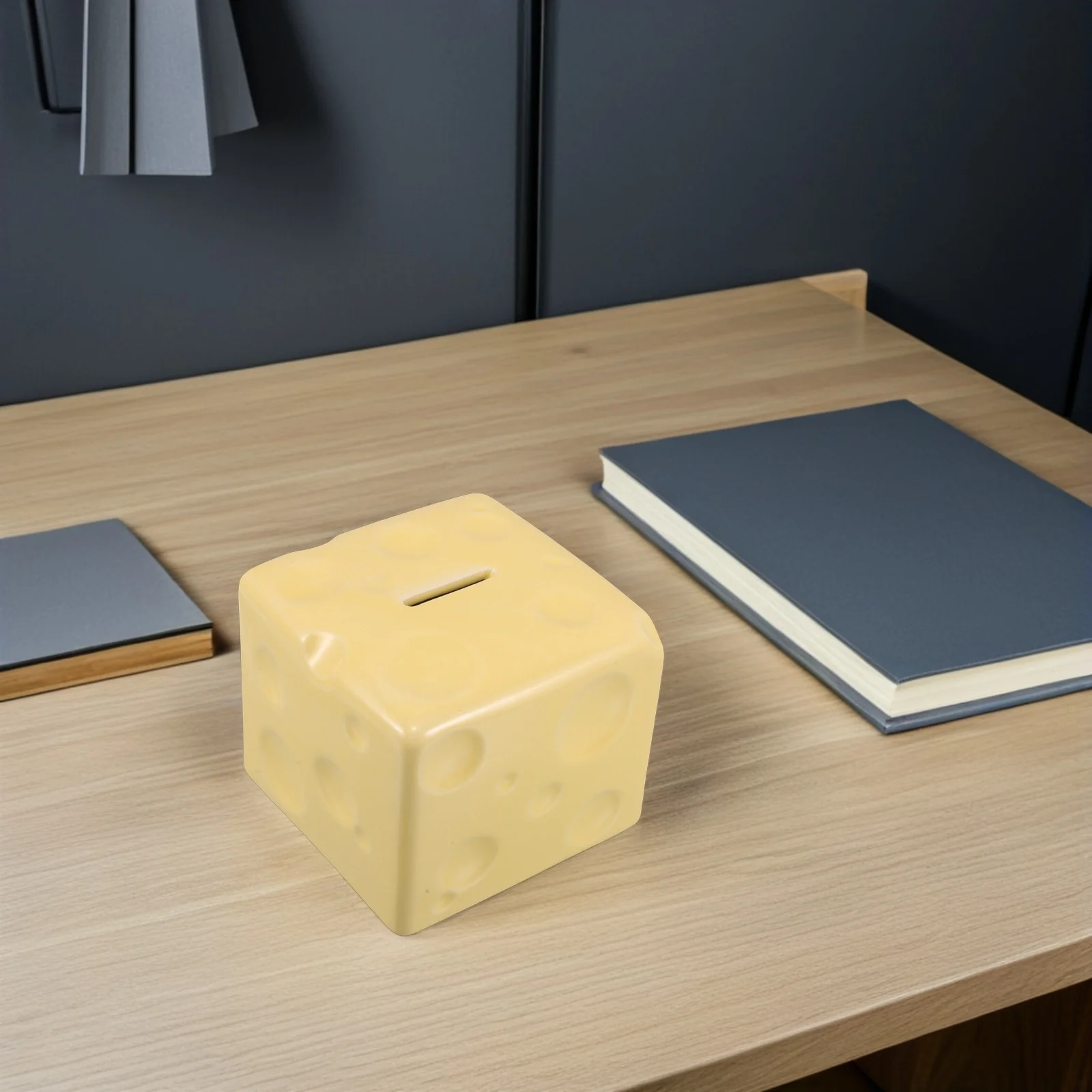 

Cheese Themed Piggy Bank - Strong Ceramic Sealed Coin Bank for College Fund Or Wedding Savings - No Plug Deposit Only