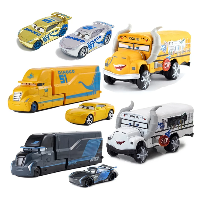 

Disney Pixar Cars 3 Truck Set Lightning McQueen Storm Jackson Transport Truck Racing Die-Cast Vehicle Model Car Kids Toys Gifts