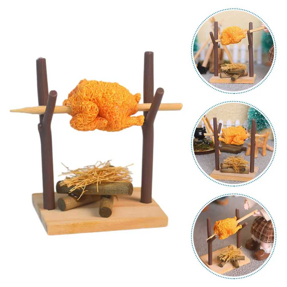 

Picnic Barbecue Props Black Birch Dollhouse Miniature Stove Model Accessories Grill