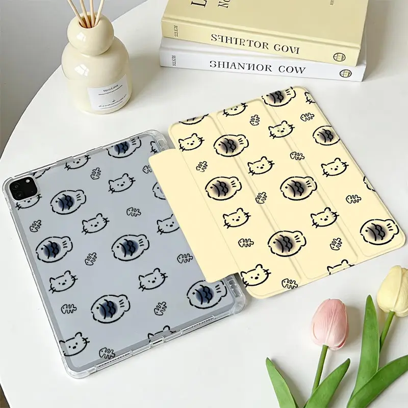 With Pen Holder Tri‑Fold TPU Bumper Case For Redmi Pad SE 11 Xiaomi Pad 7/7Pro 8/8Pro 11.2 Xiaomi Pad 5/5Pro 6/6Pro 11 inch