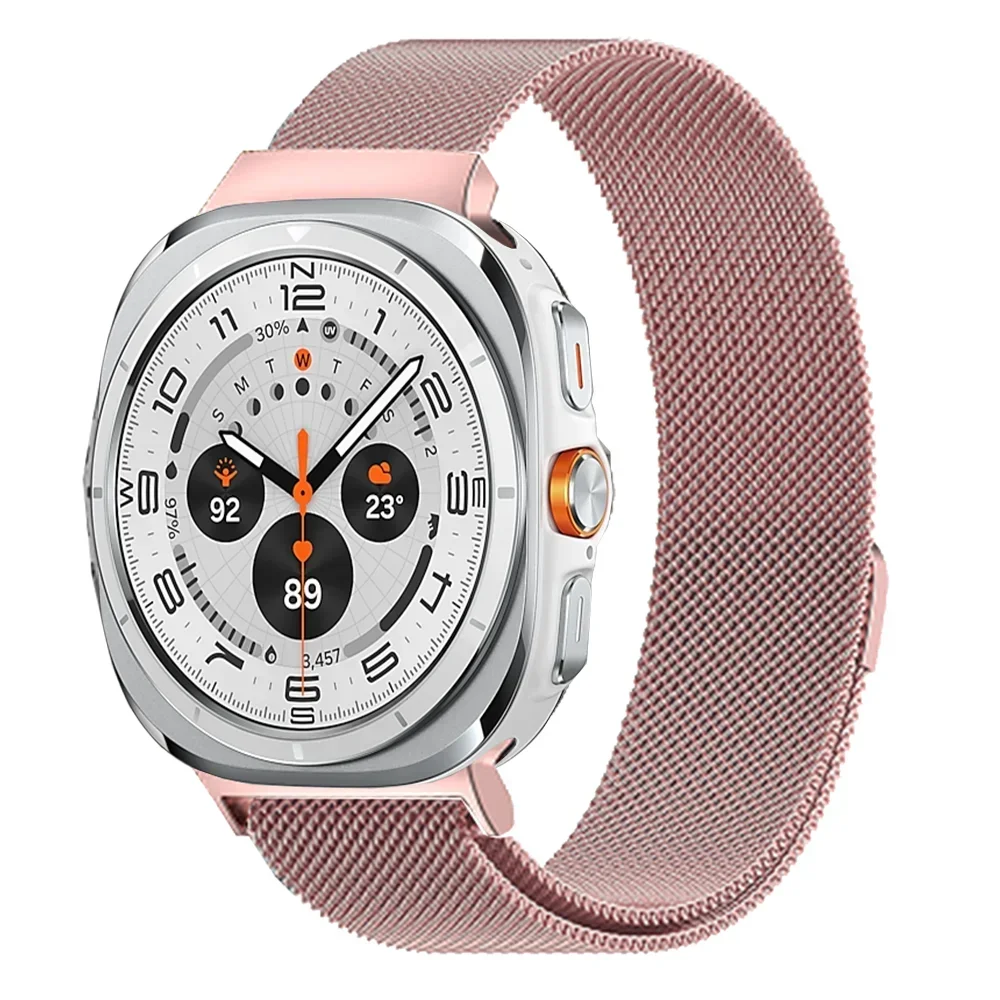 삼성 갤럭시 워치용 갭 없는 스테인리스 스틸 스트랩, 울트라 47mm 마그네틱 스포츠 메탈 스트랩, 갤럭시 워치 7 울트라 팔찌