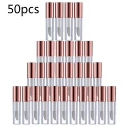 50pcs 2ML Rose Gold Empty Lip Gloss Tube Plastic Refillable Bottles Liquid Lipstick Container Lipgloss Mini Sample Bottle