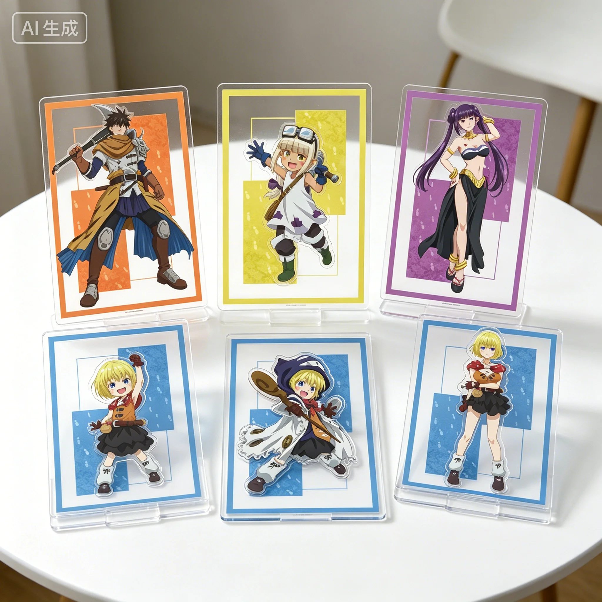 Anime An Adventurer's Daily Grind at Age 29 Hajime Rirui Doragon rectangle Acrylic Stand Model Plate Keychains Desk Decor