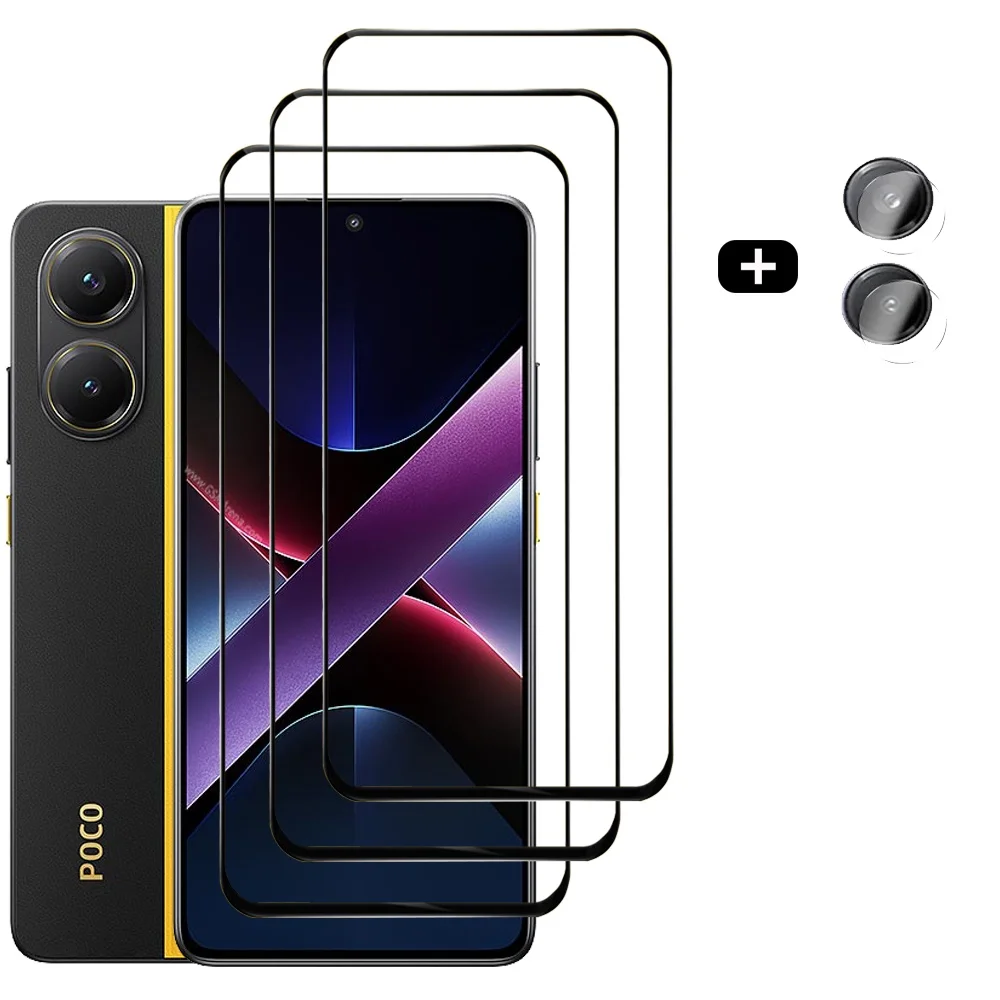

Pelicula Poco X7 X6 X5 Pro Front Tempered Glass For Xiaomi Poco F6 M5S M6 Pro 4G Screen Protectors Poco X7 Pro NFC