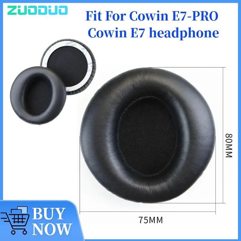 

ZUODUO 2pcs/pairs Leather Headphone Foam For Cowin E7-PRO For Cowin E7 Headset Ear pads Cushion Replacement Covers Accoriess