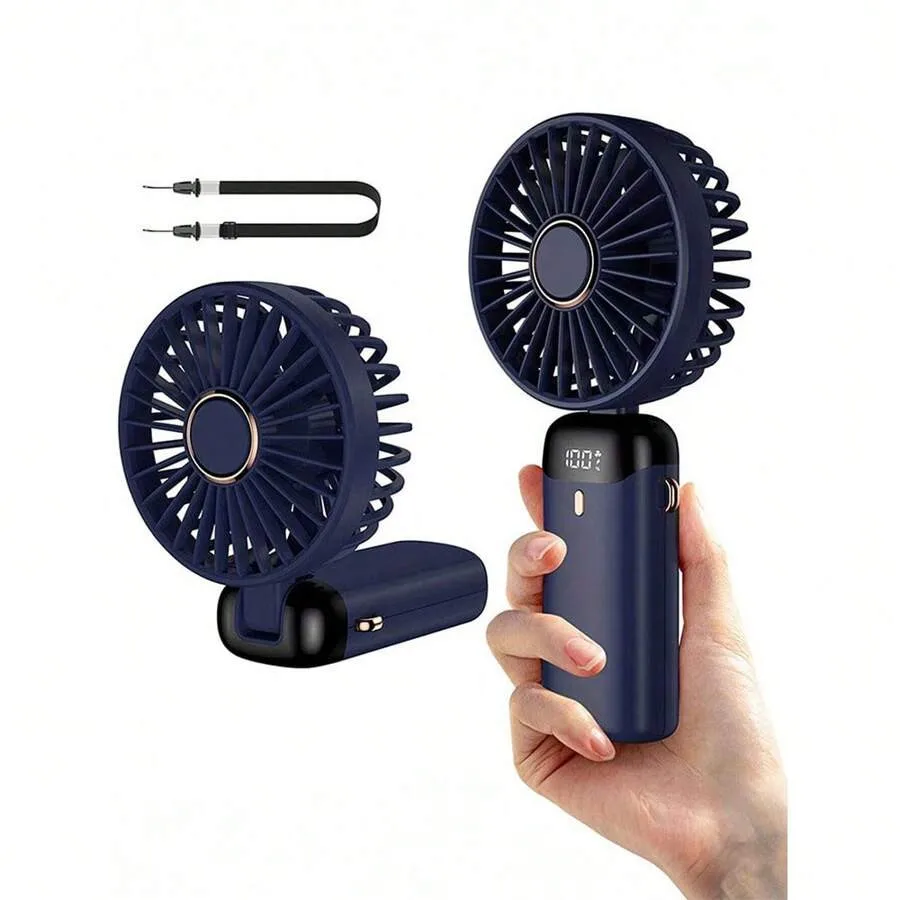 Mini ventilatore portatile USB ventilatori portatili pieghevoli da appendere al collo ventola ricaricabile USB a 5 velocità con supporto per