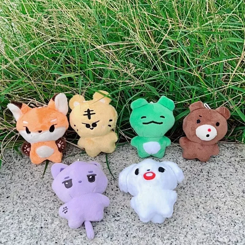 10cm Kpop Idol MONSTA X Cute Cartoon Characters 10cm Plush Doll Key Chains Kihyun Shownu Jooheon Hyungwon Stuffed Bag Pendant