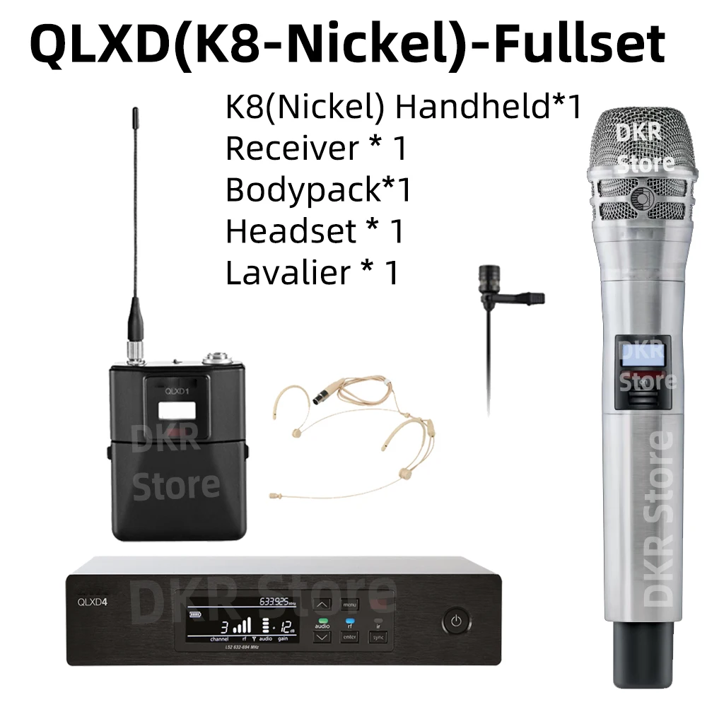 accessories musical instrument FOR QLXD4-KSM8 Nickel  fullset Professional Wireless MicrophoneUHF Microphone Stage Performance