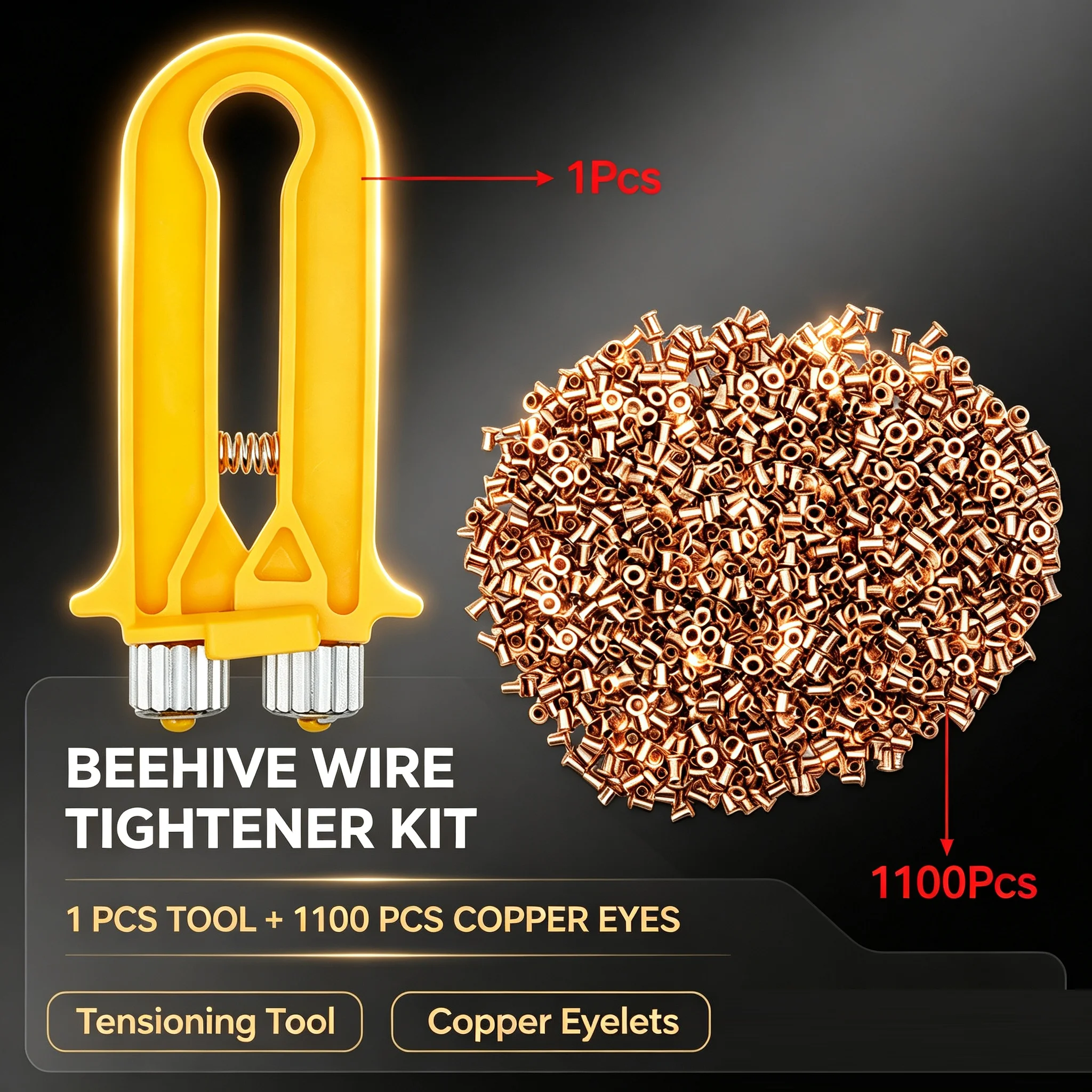 1set Beekeeping Bee Wire Cable Tensioner Crimper Frame Hive Bee Tool Nest Box Tight Yarn Wire Beehive Beekeeping Equipm