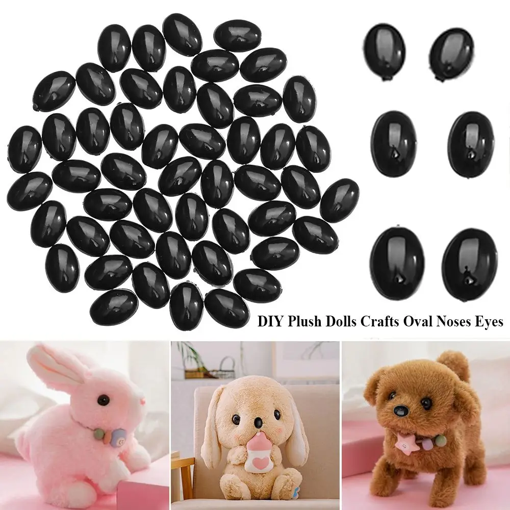 20/50pcs Craft Toys Bear Buttons Doll Oval Noses Plush Dolls Accessories Doll Animals Noses Safety Parts