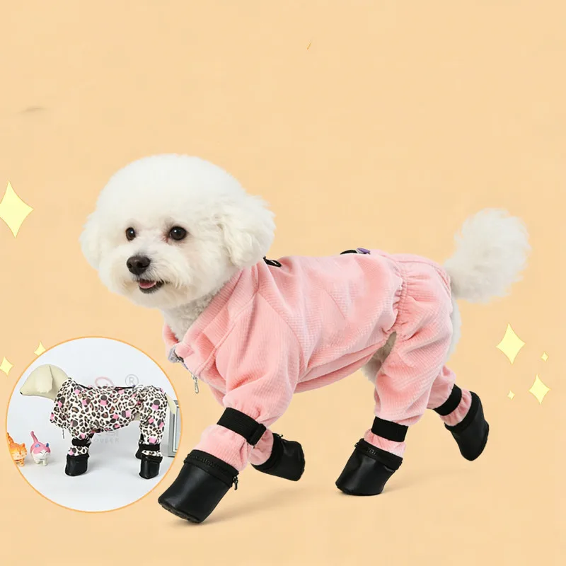 Ropa de invierno para mascotas, mono, zapatos, Yorkshire, Pomerania, caniche maltés, Bichon, Schnauzer, ropa para cachorros, disfraz para perros