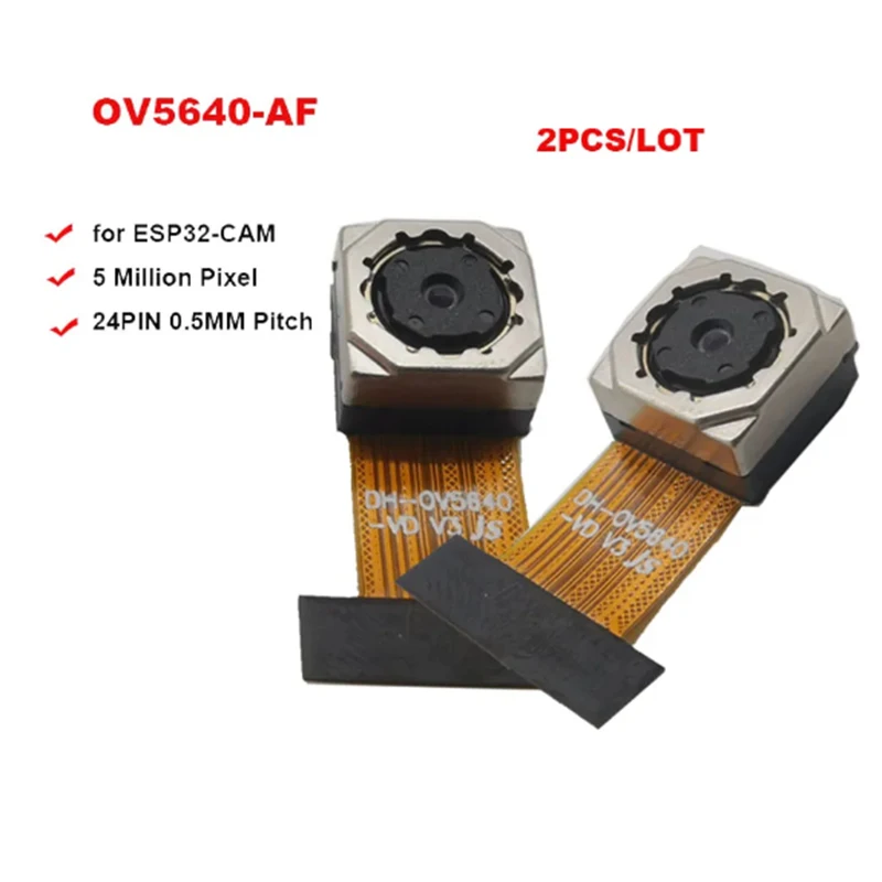 2 sztuk/partia 5-megapikselowy moduł kamery HD OV5640 z automatyczną regulacją ostrości 70 °   Dla ESP32-CAM softboard MIPI interfejs 24pin