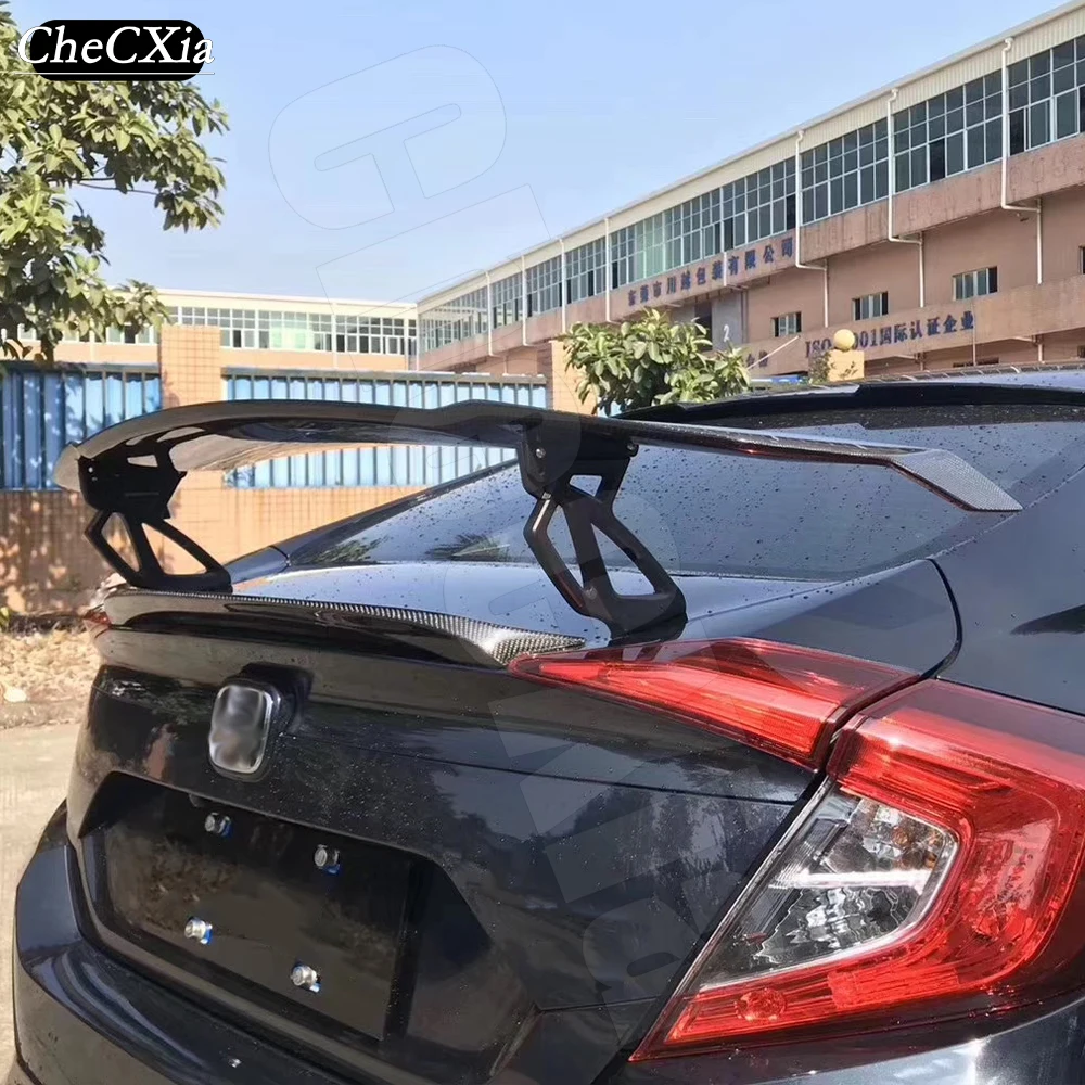 Suitable For Honda 10th Generation Civic 2016-2021 High-Quality Carbon Fiber Rear Spoiler Trunk Lid V-Shaped Spoiler