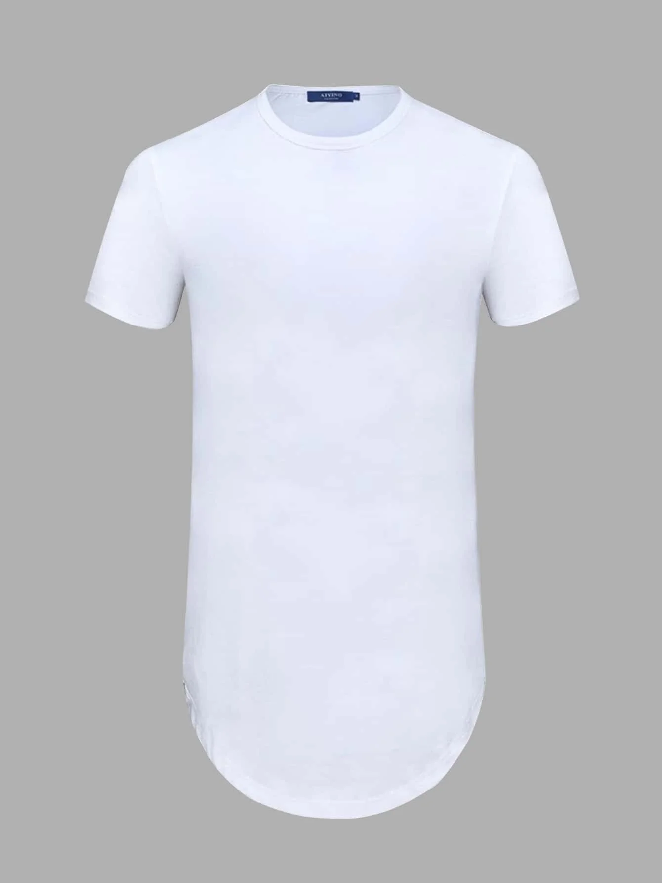 

Men's Longline Asymmetrical Hem Short Sleeve T-Shirt