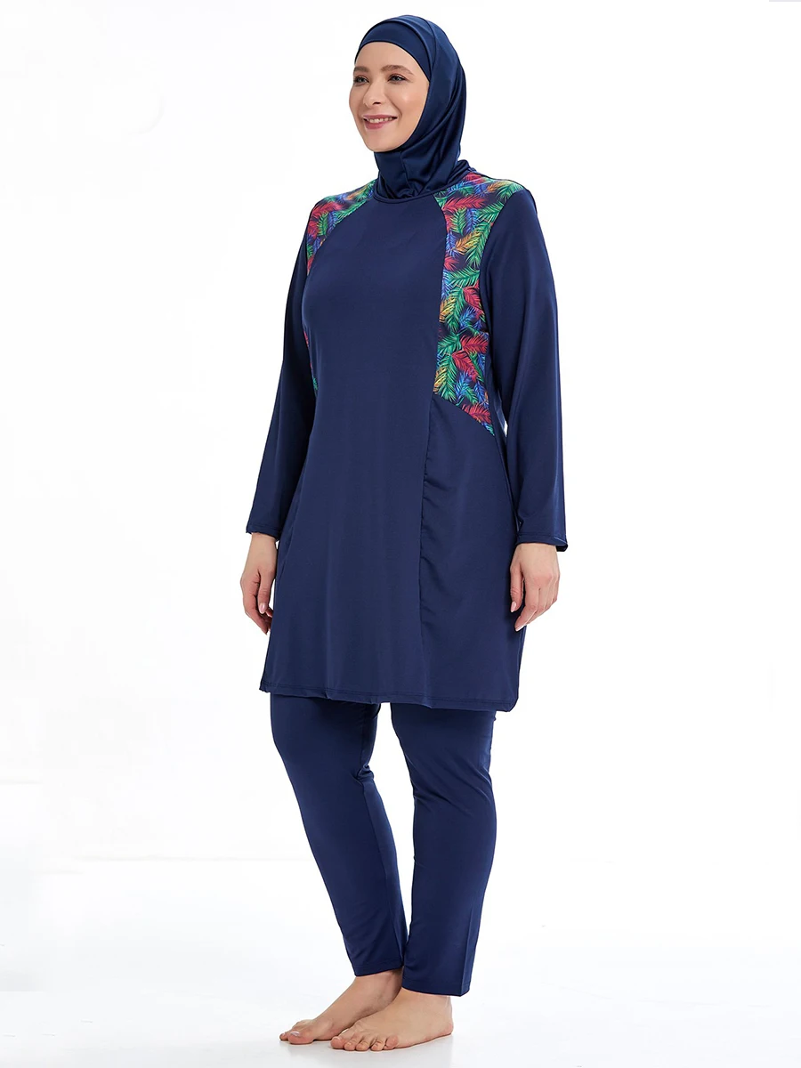 Burkini pour femmes musulmanes, 3 pièces, grande taille, modeste, maillots de bain, couverture complète, hijab islamique, vêtements de plage