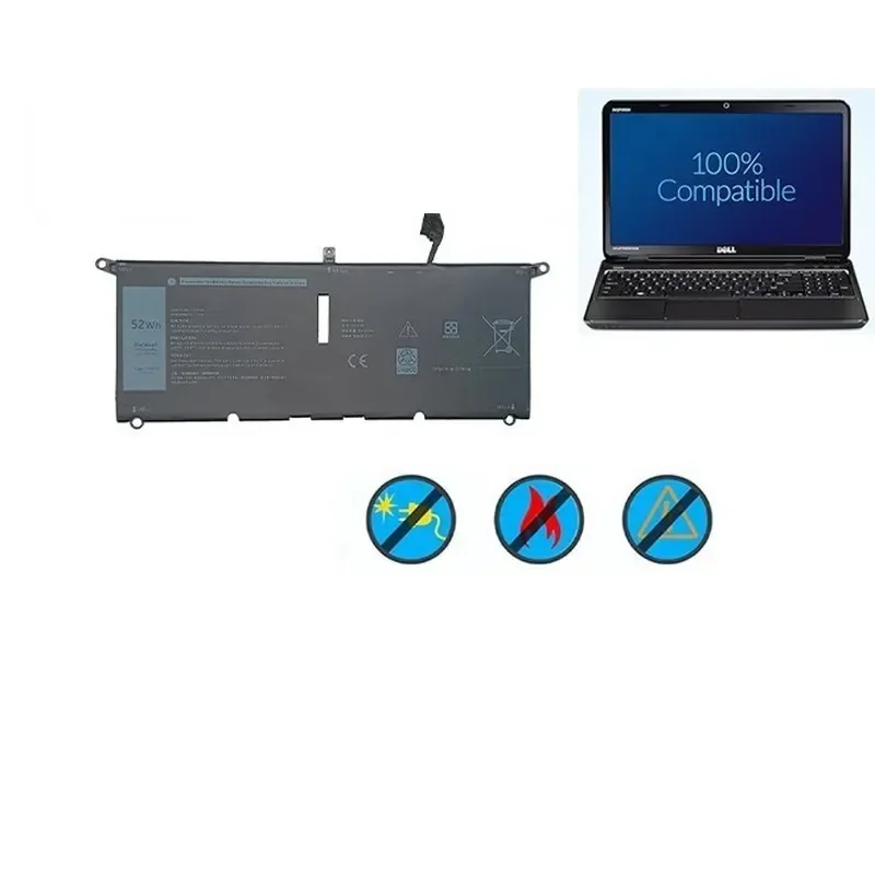 [NEW] 7.6V 52Wh Laptop Battery DXGH8 HK6N5 for Dell for XPS13 9370 9380 for Inspiron 5390 Battery