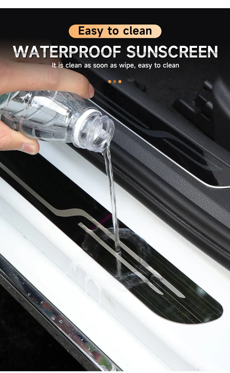 Edelstahl Auto-Türschwellenschutz Anti-Schmutz Aufkleber Abdeckung Dekoration Außen Anti-Kick Pedal Dekoration Zubehörteile – Detail 8