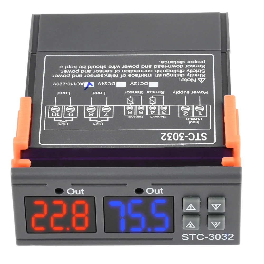 Termometro digitale termoregolatore regolatore di temperatura STC-3032 DC 12V-72V AC 110-220V DST1020 termostato intelligente