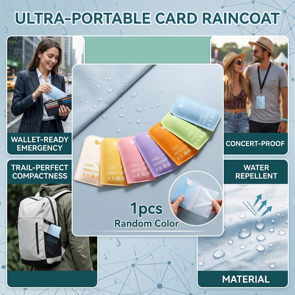 1pcs Portable Disposable Raincoat for Adults Outdoor Thickened Card Raincoat Pockets Compression Travel Gear Hiking and Cycling