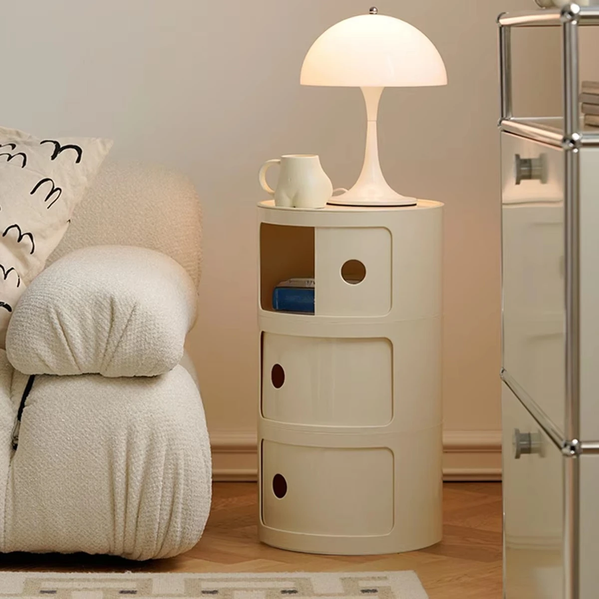 Bedside table Modern simple white creative storage small cabinet Bedroom simple storage side cabinet